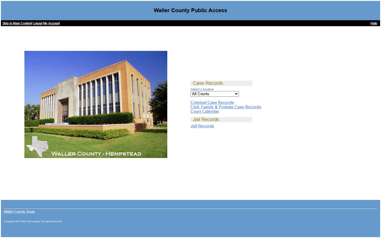 Waller County Tyler Odyssey public access court portal